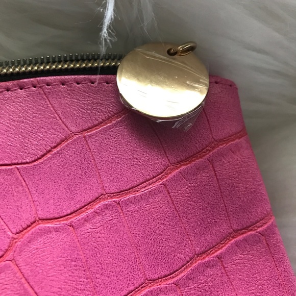 Elizabeth Arden NEW 8 Pc GWP Pink Faux Crocodile Leather Cosmetic Bag ~ Prevage - Picture 9 of 11